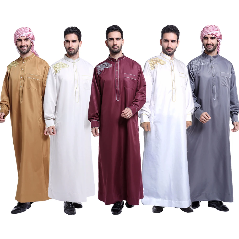

for man Muslim Clothing Adult Dubai Kaftan Embroidery Arab Dubai Indian Middle East Islamic Man Robes Plus Size 3XL