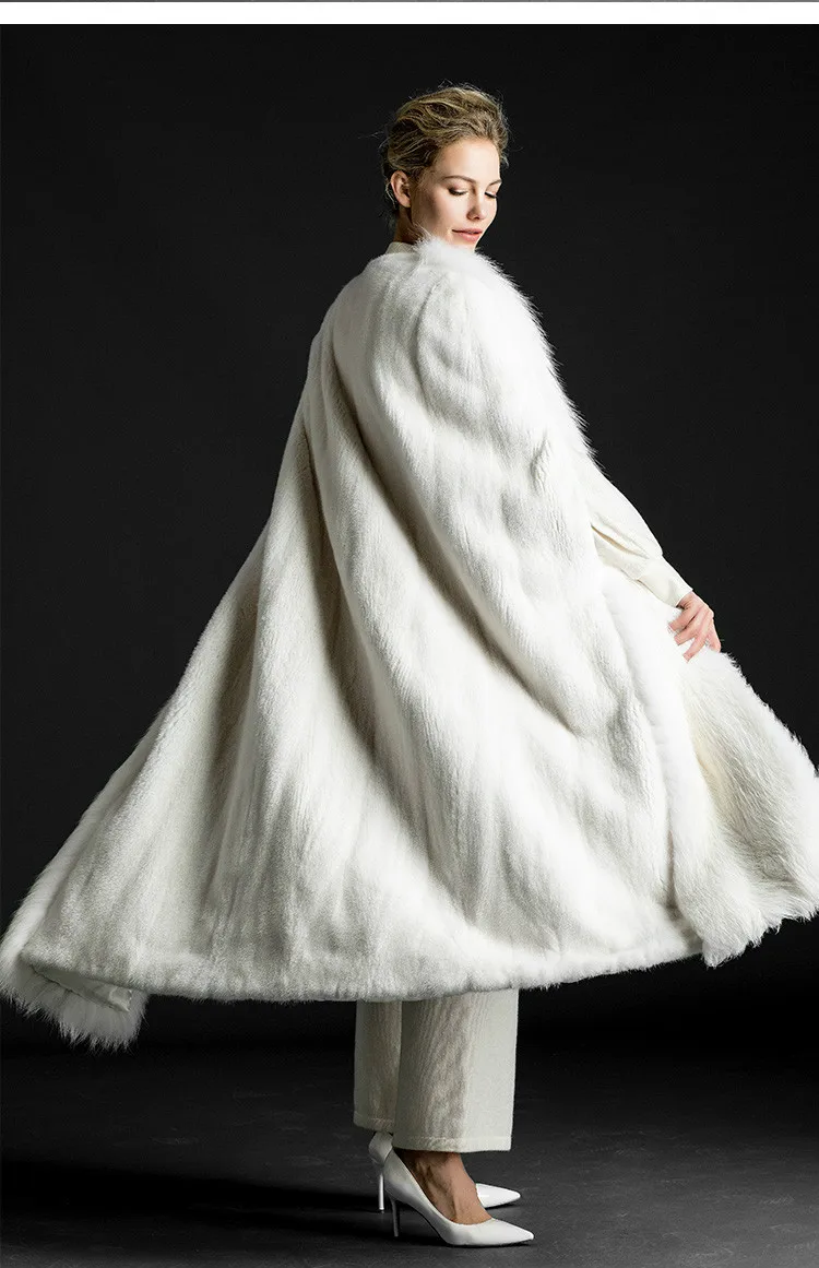 Arlenesain custom 2019 Новый дизайн белый цвет норки мех пэчворк лисы меховое Женское