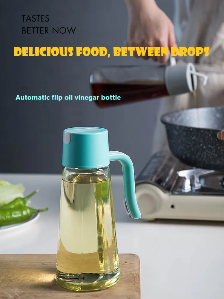 

Household oil bottle, leak proof glass oil pot, can hold seasoning, sesame oil, soy sauce, vinegar, etc. Practical kitchen tool