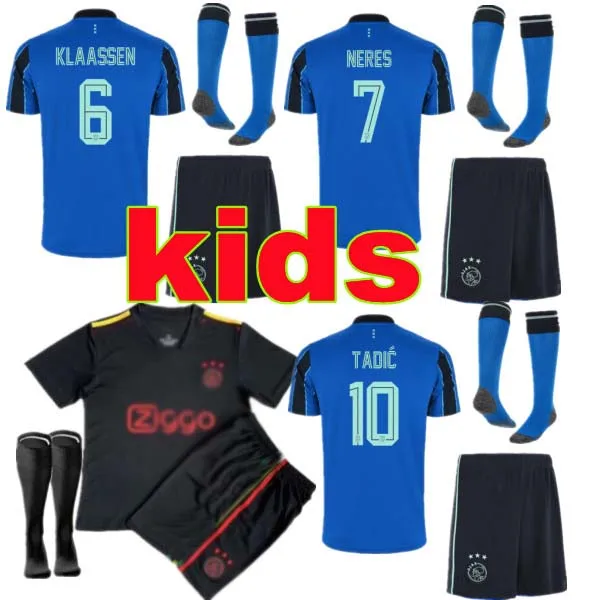 

new season 2021 boy ajaxES kids kit shirts+socks 21/22 Best Quality child kit PROMES NERES TADIC VEN DE BEEK kids shirt+patch