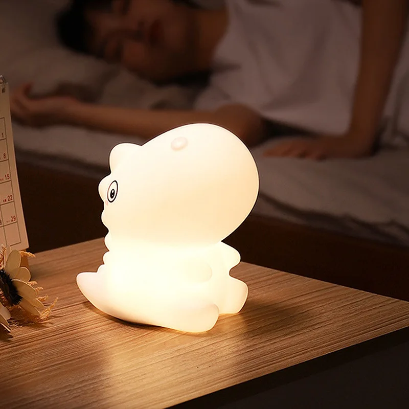 

Светодиодные силиконовые Ночники для малышей, детской, спальни, мягкие игрушки-Динозавры, детская лампа, украшение для дома, рождественский...