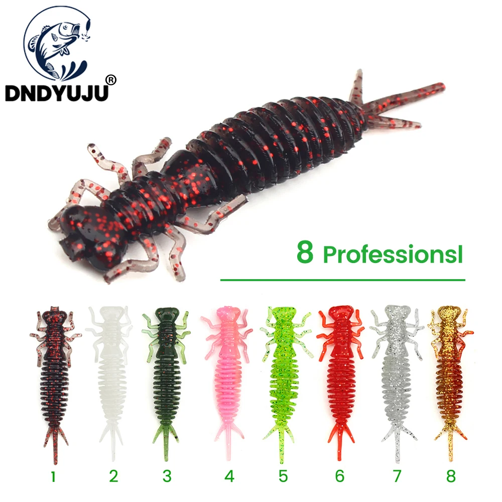 

8/12PCS/Lot Larva Soft Lures 55mm Fishing Artificial Lure Silicone Bass Pike Minnow Swimbait Jigging Plastic Baits Worm