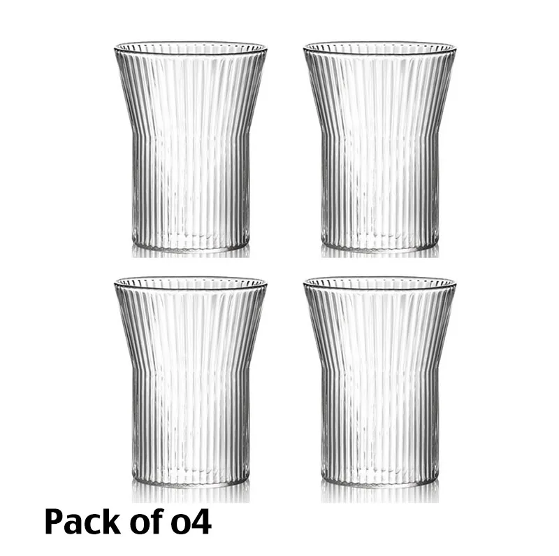 

4PCS Ripple Whisky Glasses, Water Glass, Juice Glass, Water Cup Set of 4