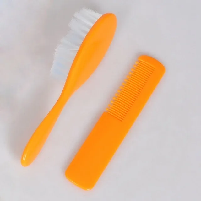 Orange 2 шт./компл. милые для маленьких мальчиков девочки; дети нежная мягкая щетка для волос гребень комплект), Одежда для новорожденных - Цвет: Orange