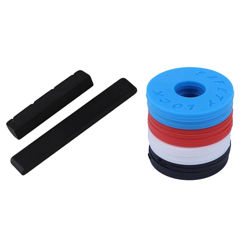 

8 Pcs Strap Locks & 2 Pcs 4 String Ukulele Guitar Nut And Saddle Made Of ABS