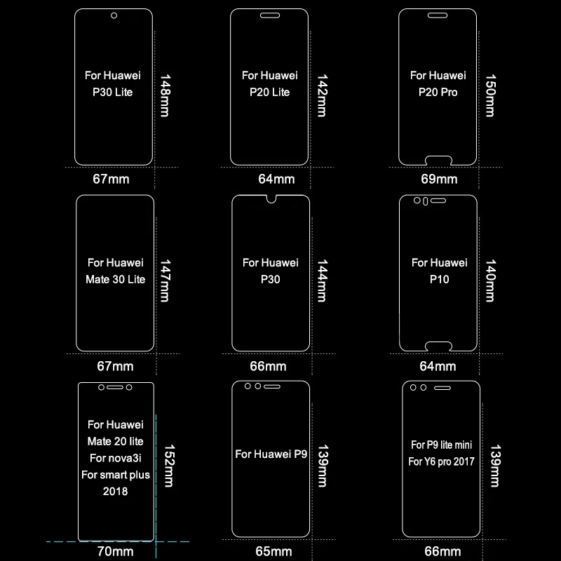 3 шт. закаленное стекло для Huawei P9 P10 P20 P30 Pro Lite Mini P Smart Z Plus Mate 20 Защита