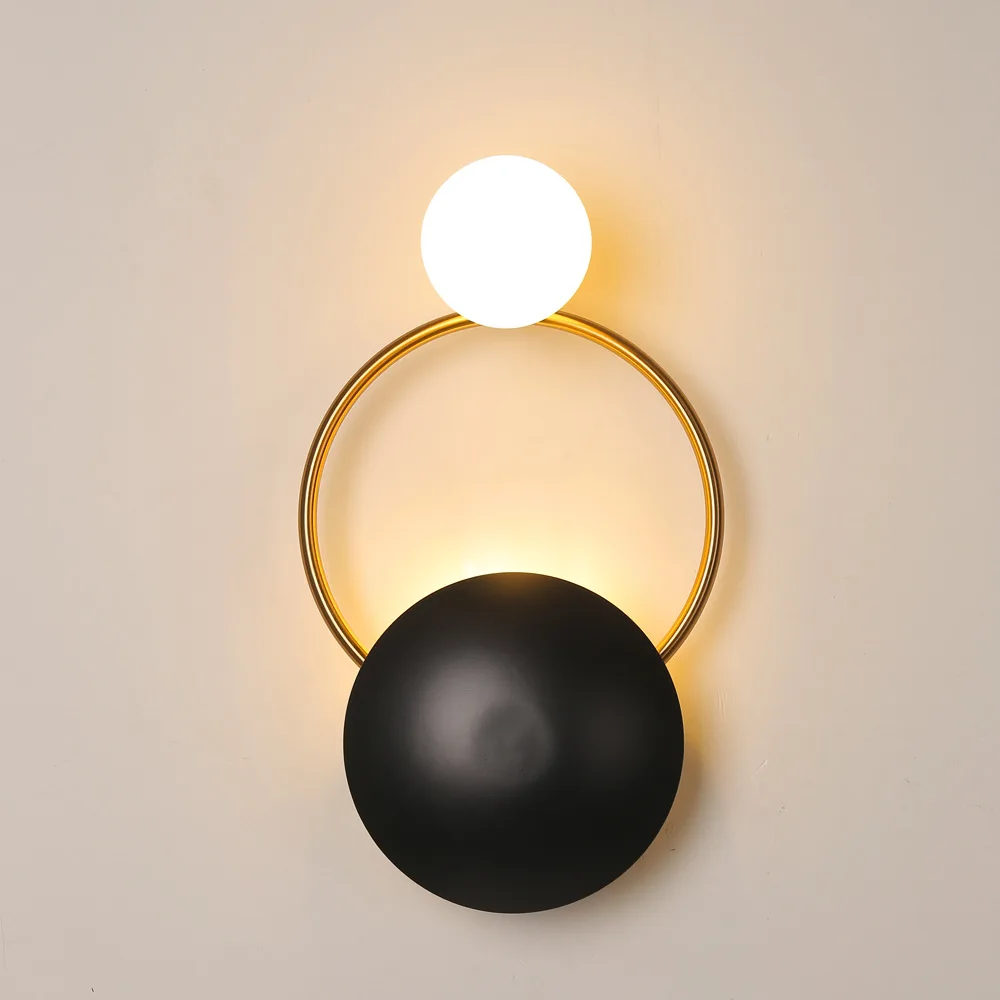 

modern led glass ball wall lights penteadeira luminaire lampada camera monkey lamp bedroom living room lamp