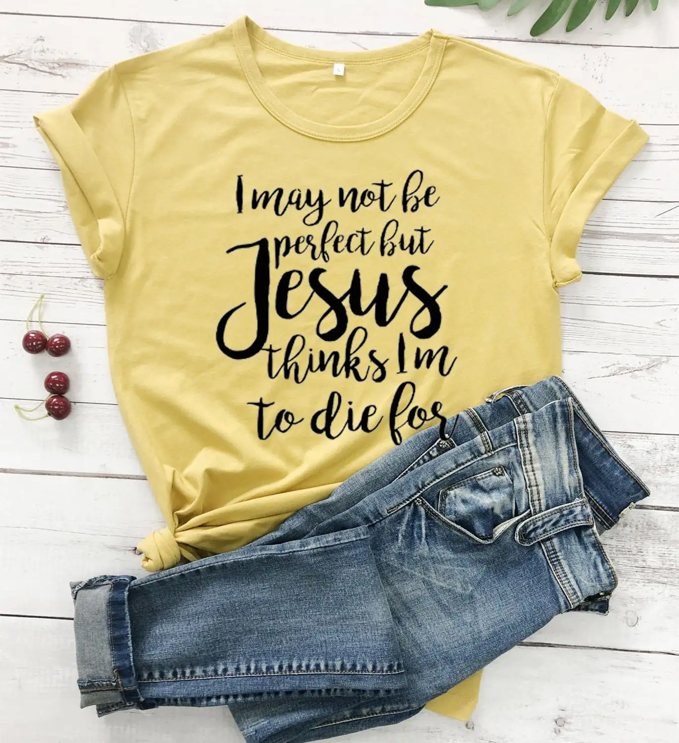 Возможно я не идеально но Иисус думаю что должен умереть за футболку женская