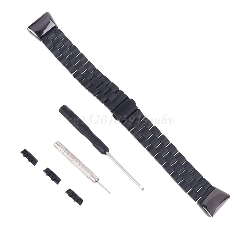 

Stainless Steel Bracelet Smart Watch Strap For -Huawei Honor Band 6 Smart Watch Double Snap Buckle Solid Stainless Steel Strap
