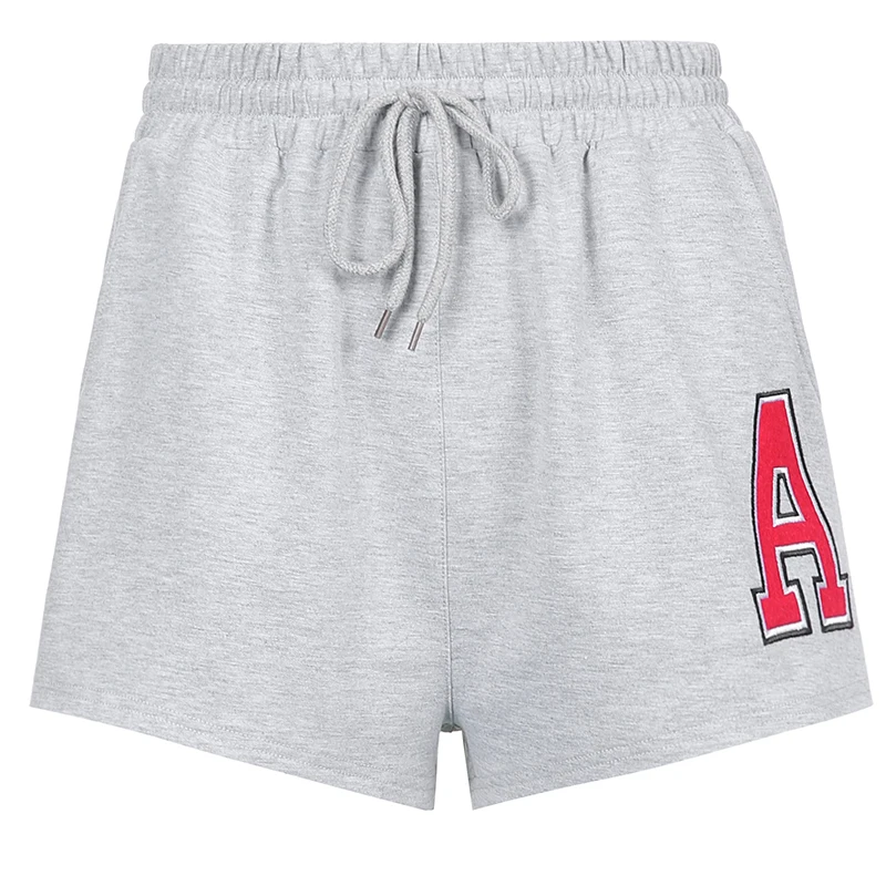 

HEYounGIRL Casual Loose Elastic High Waist Shorts Summer Letter Embroidery Sweat Short Pants Women Fashion Streetwear Pockets