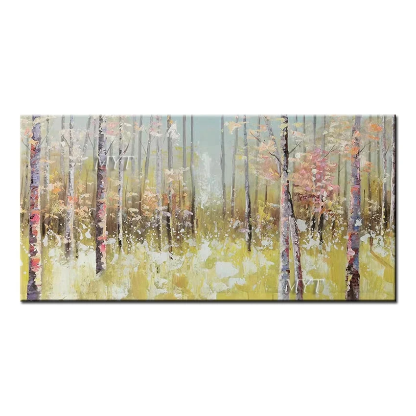

The Tree Scene In The Forest Abstract Oil Painting Wall Art Home Decor Picture Modern On Canvas 100% Handpainted No Framed