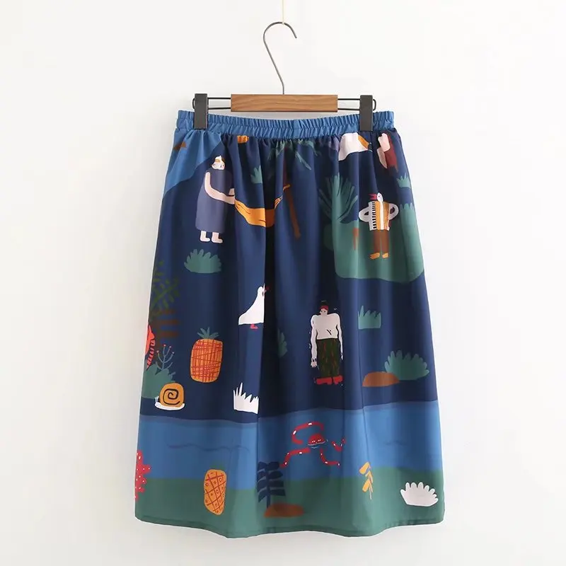 Новые летние женские шифоновые юбки с эластичной резинкой на талии Женская юбка