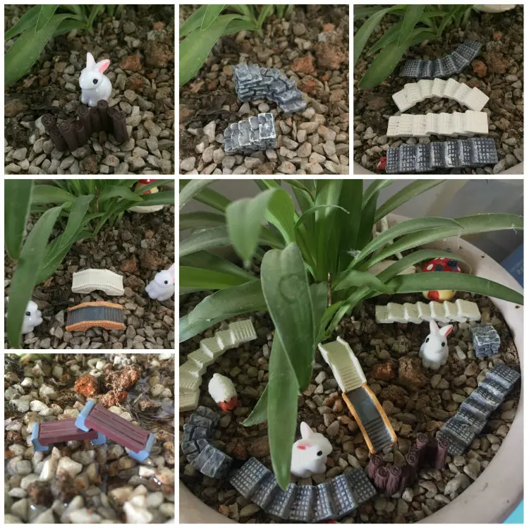 

10pcs Creative Micro Landscape Garden Decoration Park Bench Chair Handmade Home Desktop Ornaments Resin Accessories Decor