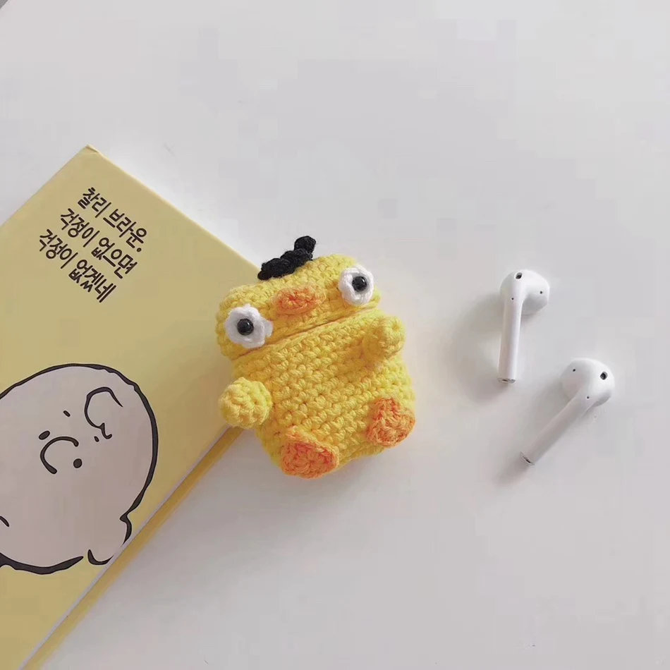 3D Cute Earphone Case for Airpods Case Cartoon Knitted plush Cover for Apple Airpods 2 Case Bear Teddy Dog Rabbit Earpods Case