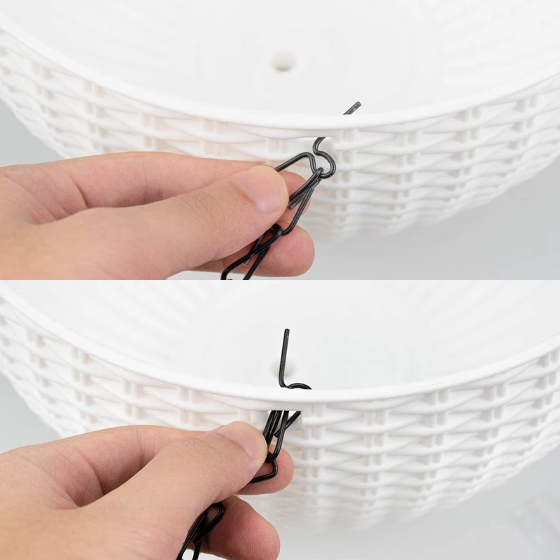 

2-Pack Dual-Pots Design Hanging Basket Planters Self-Watering Indoor Outdoor Plant & Flower Hanging Pots with Drainer and Chain