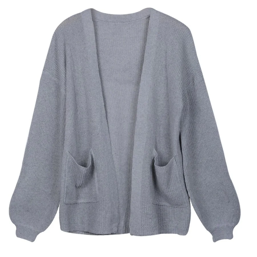 

Loose Knitted Cardigan Sweater for Women 2021 Loose Open Stitch Sleeve Coat Solid Color Casual Jumper New Spring and Autumn