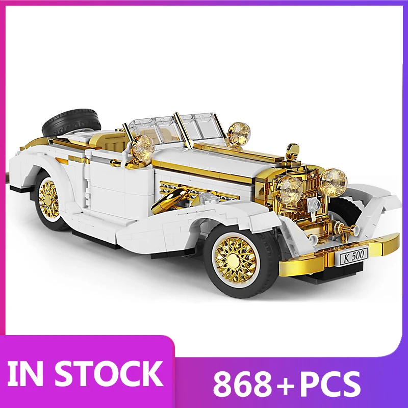 

Строительные блоки MOULD KING 10003 MOC K500 технический винтажный автомобиль, сборные блоки, высокотехнологичная модель автомобиля, детские развива...