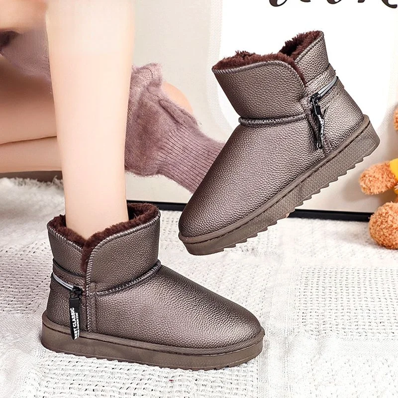 

Женские ботинки для снежной погоды, черные ботильоны на платформе, хлопковая обувь больших размеров 35-44, для зимы, 2021