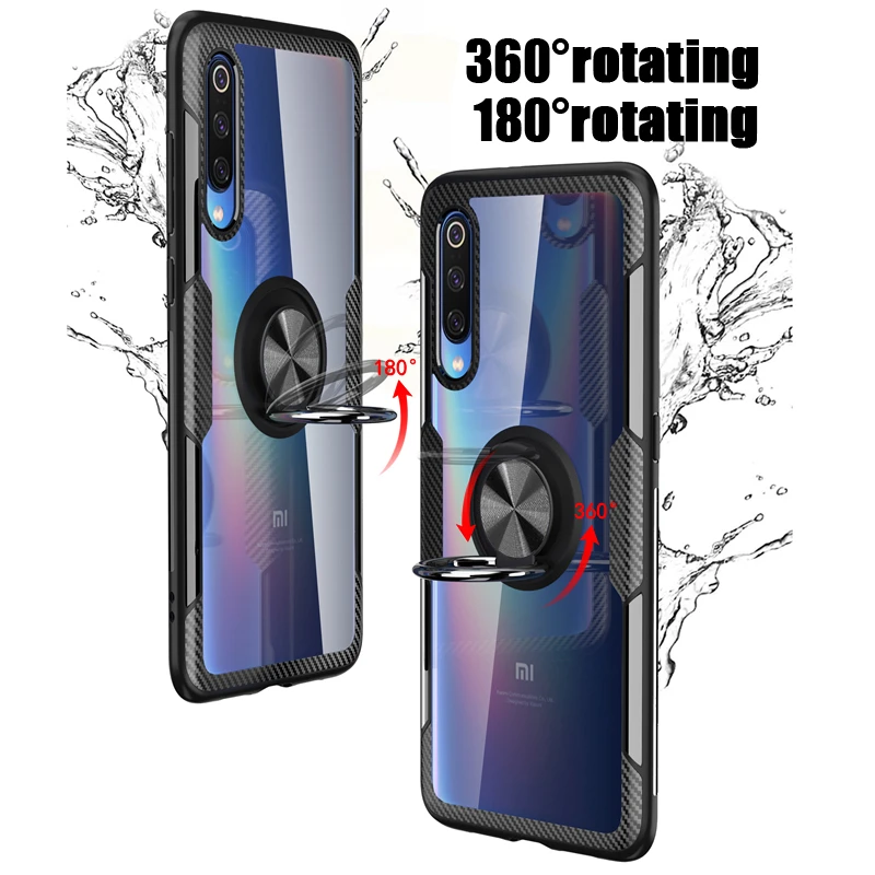 Прозрачный чехол для Xiaomi mi 9 8 SE mi 9 mi 8 mi 8 Pro Lite с кольцом и подставкой, прозрачный противоударный защитный чехол Xiaomi mi 9T mi 9 8 Pro