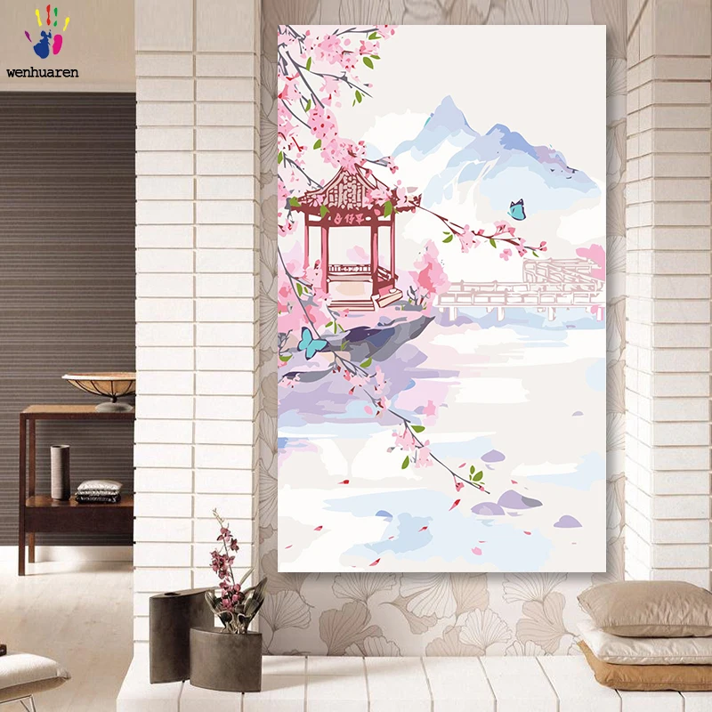 DIY картинки для раскраски по номерам с цветами красивый древний иллюстратор