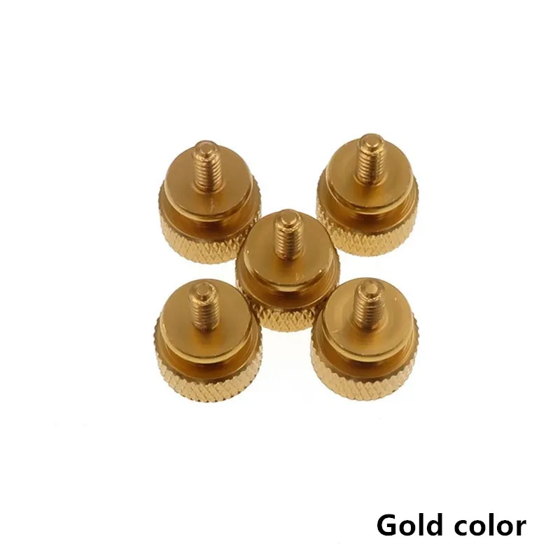 Gold 5 шт 6#-32*6,5/12 Алюминиевый сплав чехол для компьютера боковая панель жесткий диск ручной винт накатки большого пальца винты цветной гвоздь - Цвет: Gold