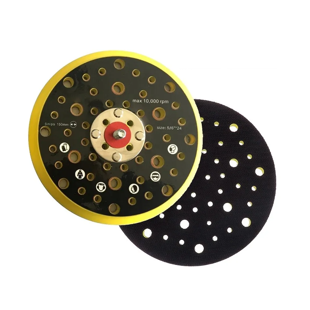 

PUR Molded Backing Pad Pad Sander Sanding 52 Holes 6 Inch Backing Disc
