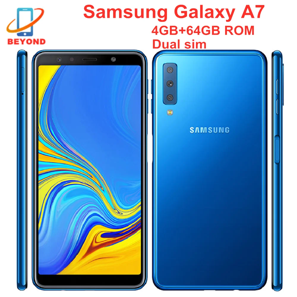 

Samsung Galaxy A7 2018 Duos A750FN/DS Mobile Phone Dual Sim 4GB RAM 64GB ROM Global Version 6.0" Original Exynos NFC Cell Phone