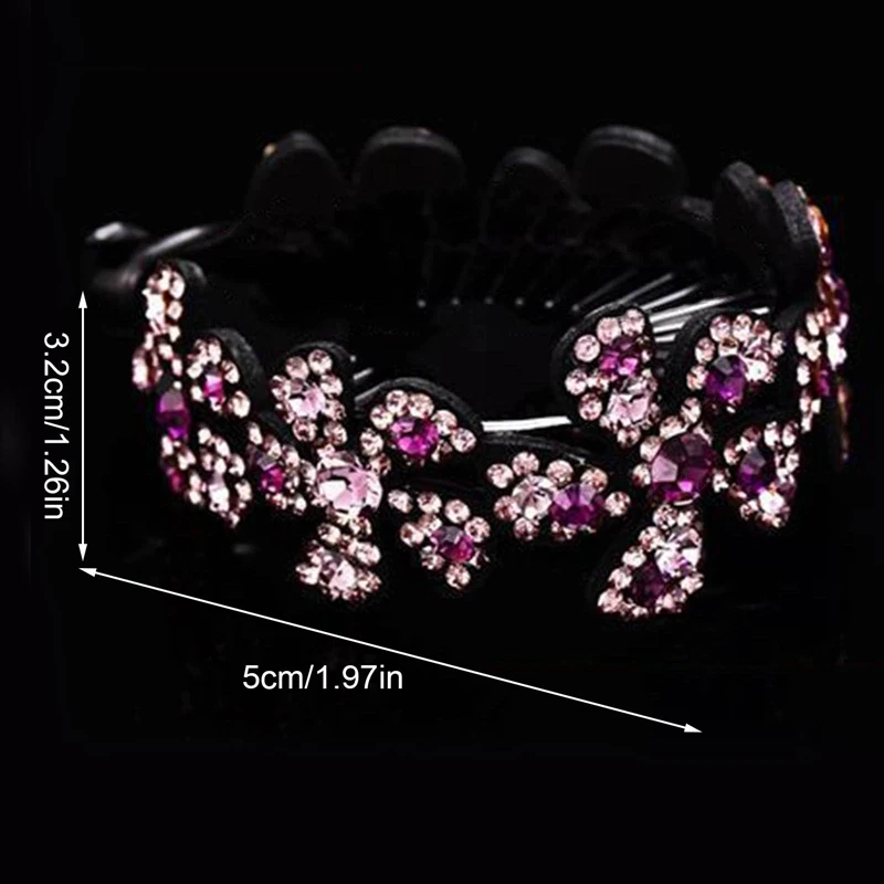 

2 Sizes Women's Crystal Rhinestone Hair Clips Claw Clamp Ponytail Holder Hairpin Headwear Barrette Hair Styling Tools
