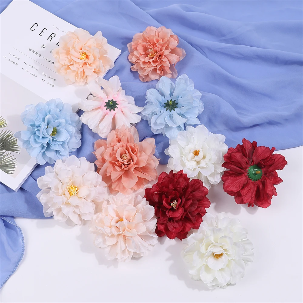 

5PCS Silk Peony Flowers Artificial Peony Flower Wedding Flowers DIY Craft Christmas Decoration Floral Home Backdrop Big Peony