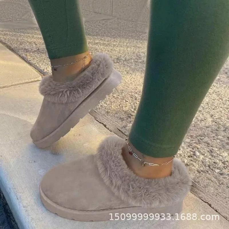 

New style thick-soled toe caps plus velvet thick warmth snow boots women's soft-soled cotton drag all-match personality hot sale