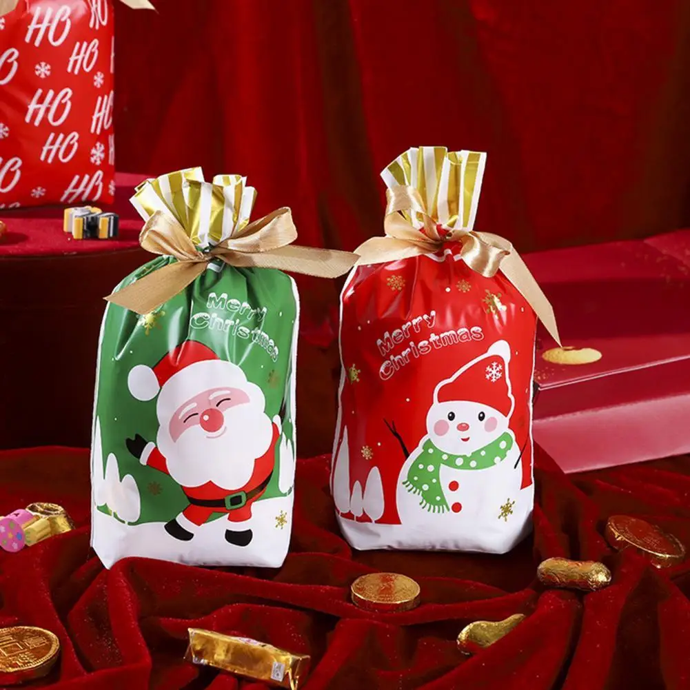 

Drawstring Design Lightweight Snowman Candy Drawstring Packing Bag for Cookies