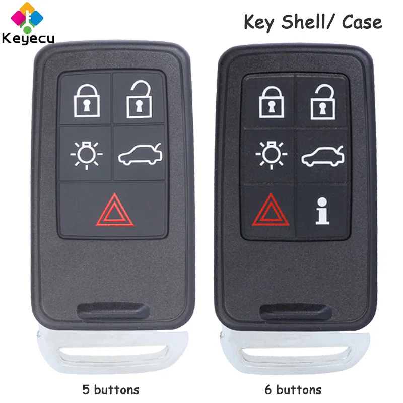 

KEYECU Smart Remote Car Key Shell Case With 5 6 Buttons Fob for Volvo S70 V70 XC60 S60 S60L V40 V60 S80 XC70 2008 2009 2010-2018
