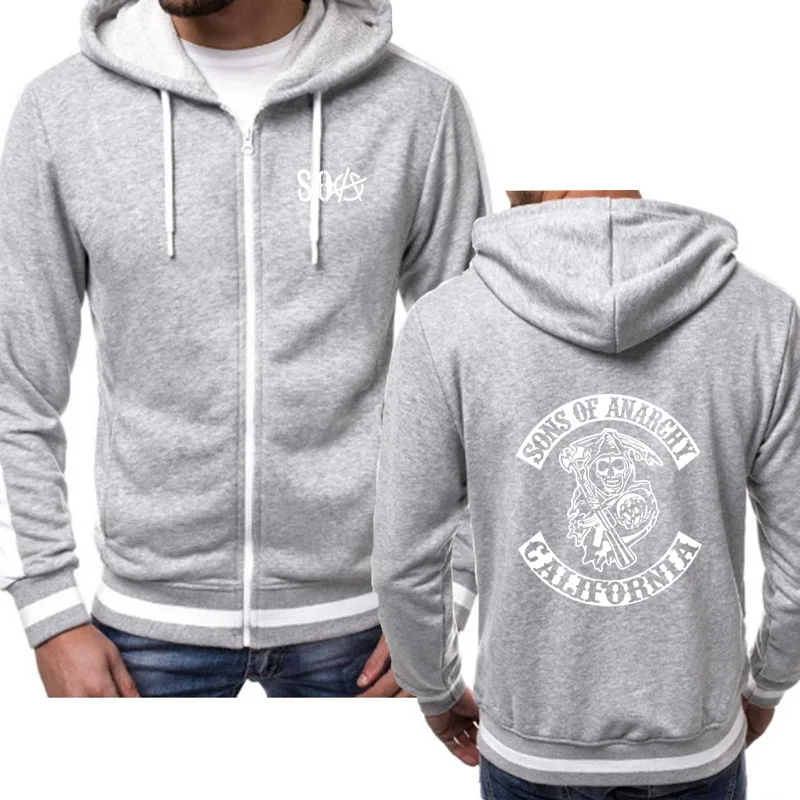 

2021 NEW Hoodies Men SOA Sons of anarchy Sweatshirt SAMCRO Streetwear Zipper Jacket Men Fleece Sportswear Male Hoody