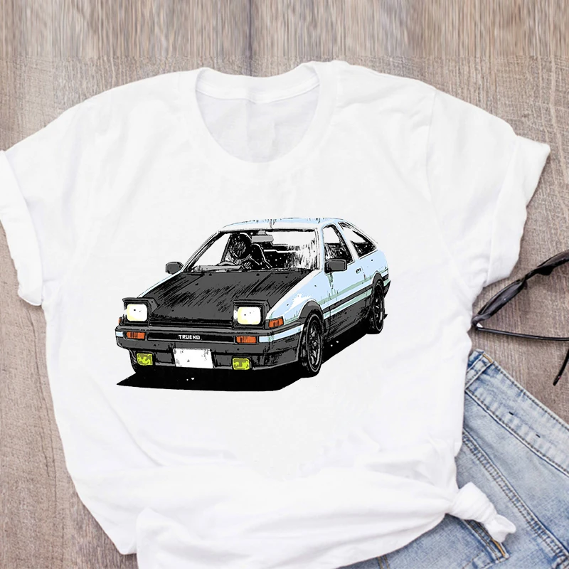 

Women's Drift Japanese Anime AE86 Initial D T-shirt Fashion Short Sleeves Summer Unisex Women Tshirt Casual Graphics O Neck Tops