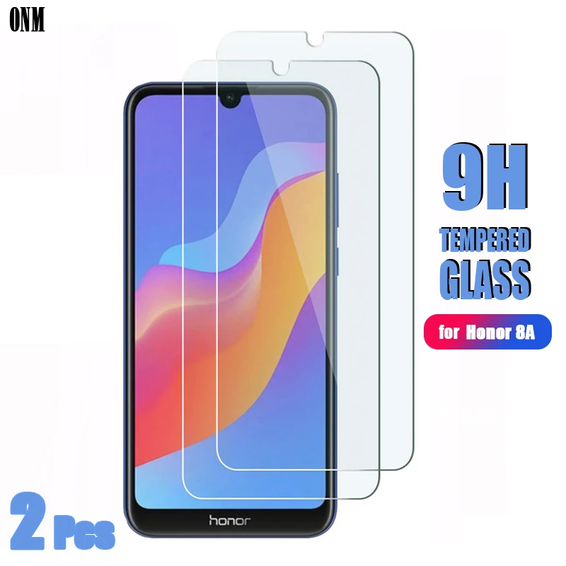 2 шт закаленное стекло для Huawei Honor 8A протектор экрана 2.5D 9H 8APro защитная
