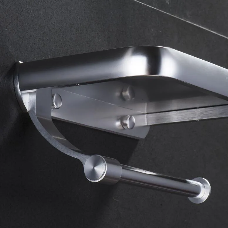 

Wall Mounted Toilet Paper Holder Tissue Paper Hanging Toilet Roll Dispenser With Phone Storage Shelf for Bathroom Accessories