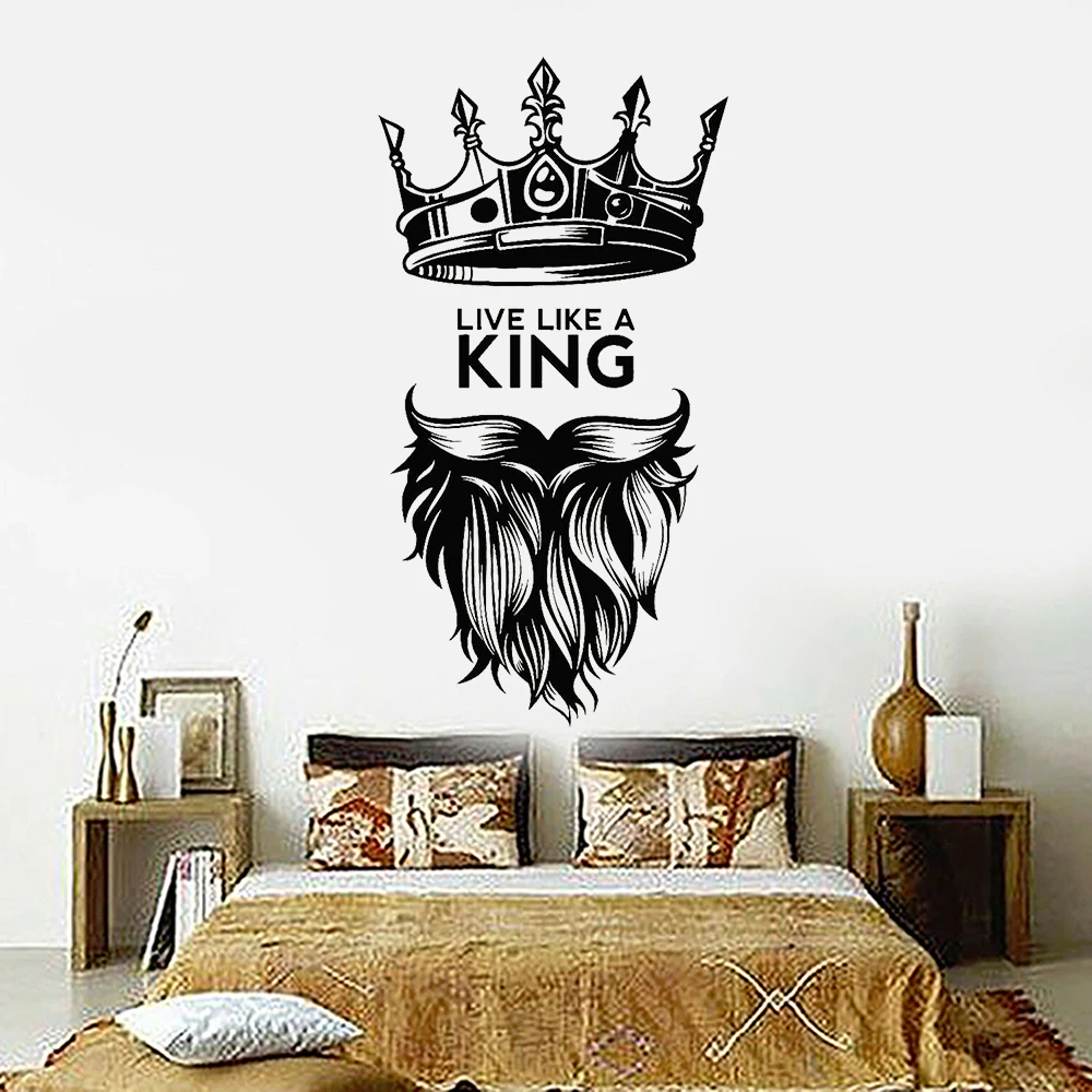 

Live Like A King Vinyl Wall Decal Quote King Crown Nursery Kids Room Vinyl Wall Stickers For Bedroom Decoration Wallpaper Z305