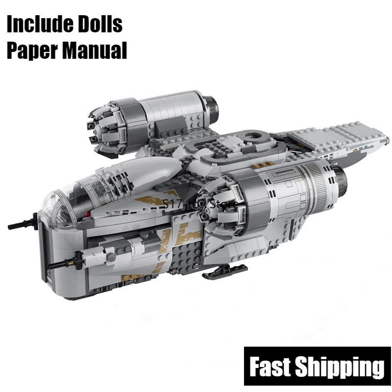 

Модель Ucs Razor Crest с фигурками, совместимая с 75292 строительными блоками из фильмов «Звездные войны», детские строительные блоки