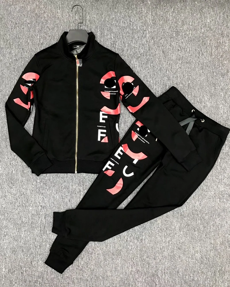 

New style women's cotton round neck zipper cardigan casual slim suit