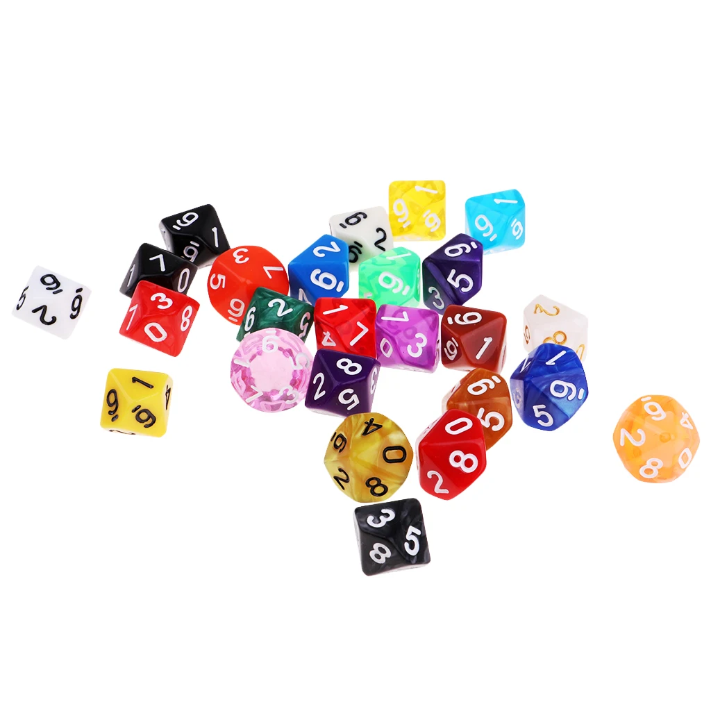 25x/упаковка многогранные кости D10 TRPG игрушка для подземелий и драконов настольная