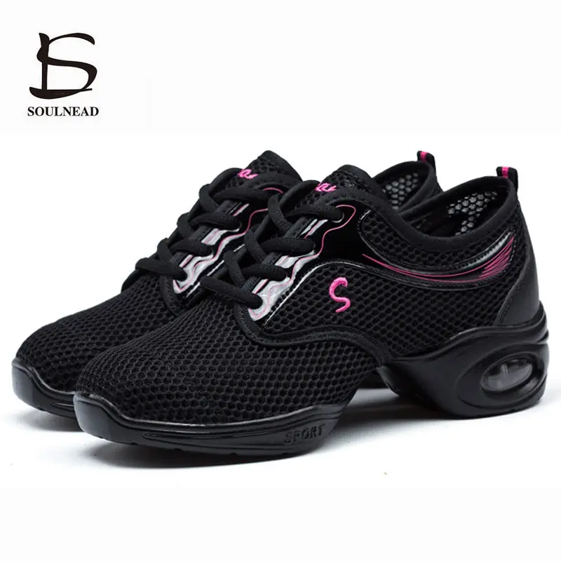 

Adult Dance Sneakers Women's Jazz Shoes Mesh Square Ballroom Dance Shoes Outdoor Sports Fitness Sneakers Woman Dancing Shoes