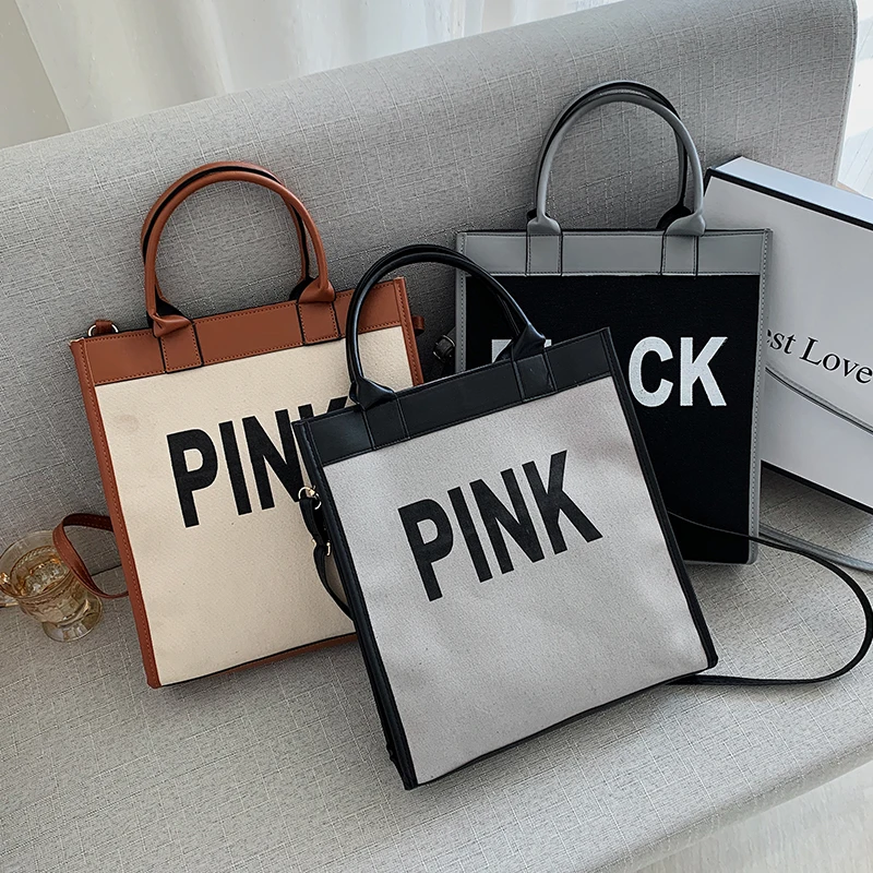 

2021 Summer And Autumn New Trend Fashion All-Match Large-Capacity Letter Printed Canvas Brand Women'S Shoulder Crossbody Handbag