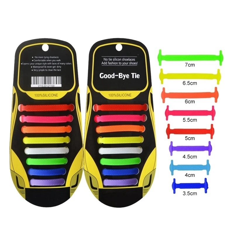 

16pcs/set Elastic Silicone Shoelaces Unisex Adult Athletic Running No Tie Shoelace All Sneakers Fit Strap Shoes Lace 13Colors