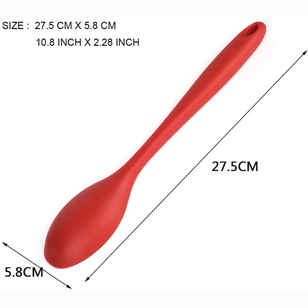 

Home Large Silicone Long Handle Spoon High Grade Mixing Ladle Cooking Kitchen Soup Spoons Tableware Kitchen,Dining & Bar
