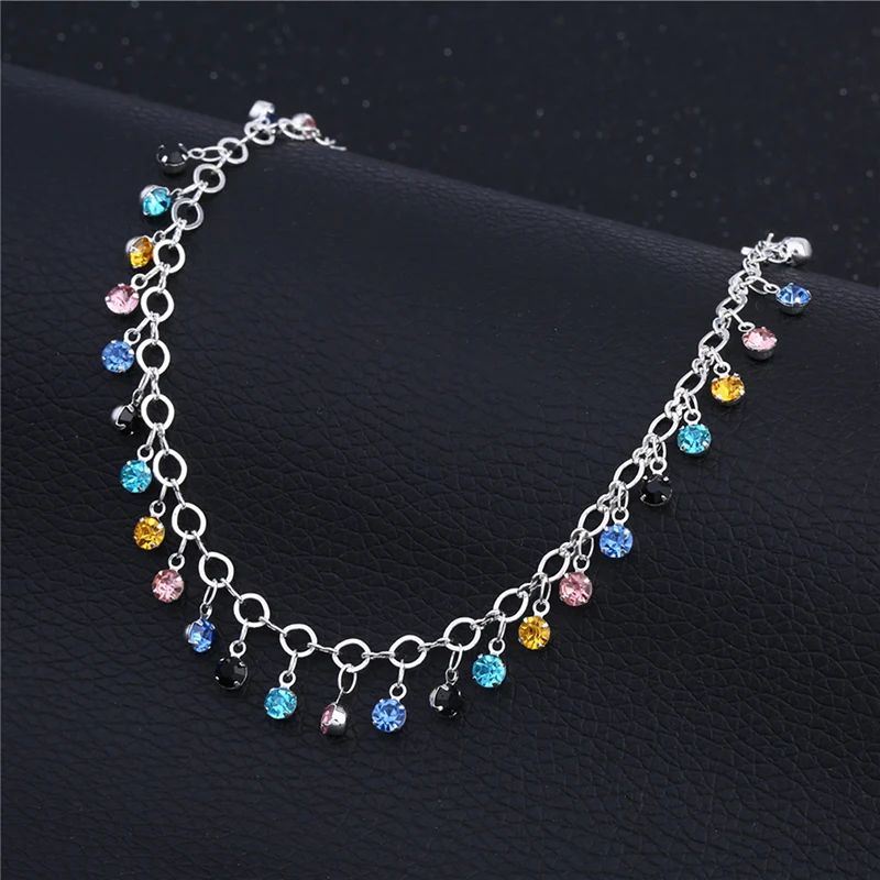 Винтажный Модный цветной браслет с подвеской украшенный кристаллами для женщин