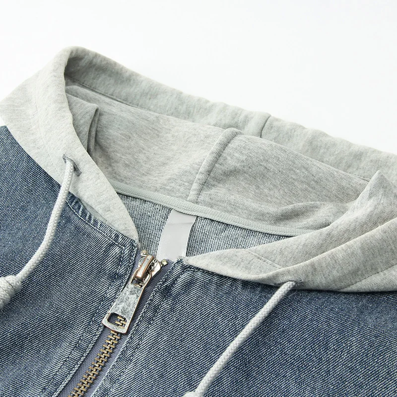 

Jeans Coat Women Spring Autumn New Korean-style Loose-Fit Plus Size Hooded Versatile Tops Jeans Coat and Jacket Women