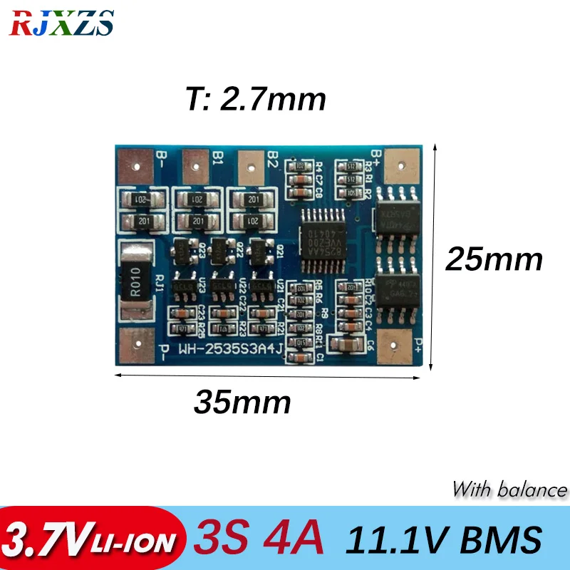 Защитная плата 3S 4A 11 1 V li ion BMS PCM для батареи bms pcm с балансировкой литиевого