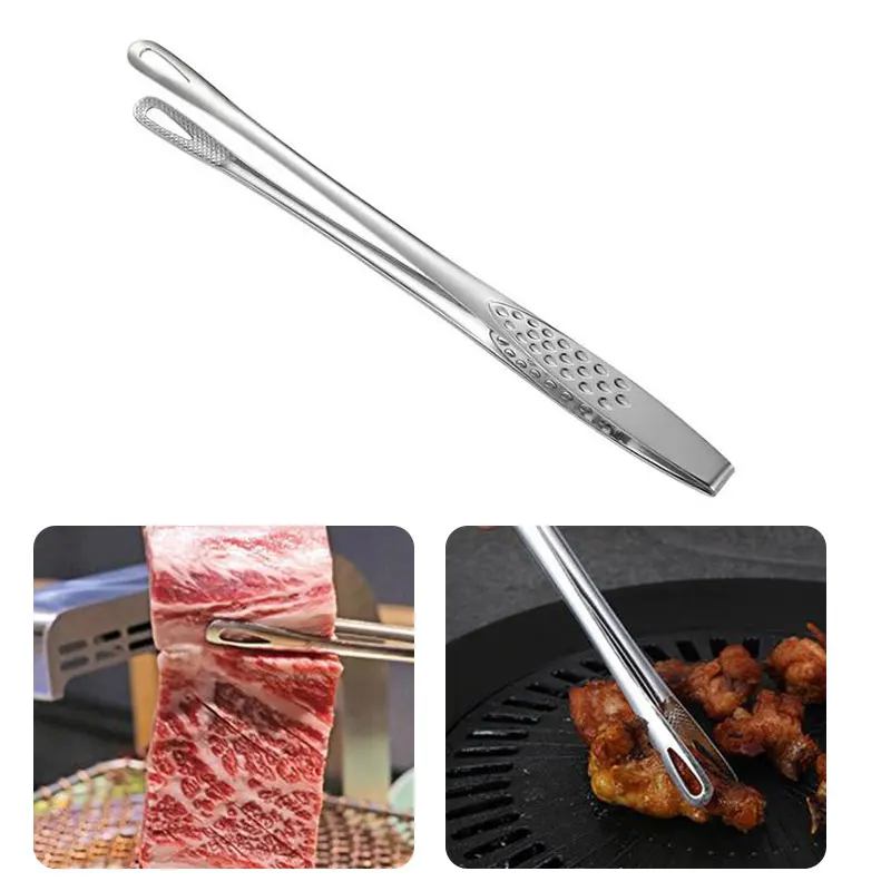 

1pcs Stainless Steel Food Tongs Japanese Style Barbecue Clamp Kitchen Serving Tong For Fried Fish Steak Kitchen Accessories