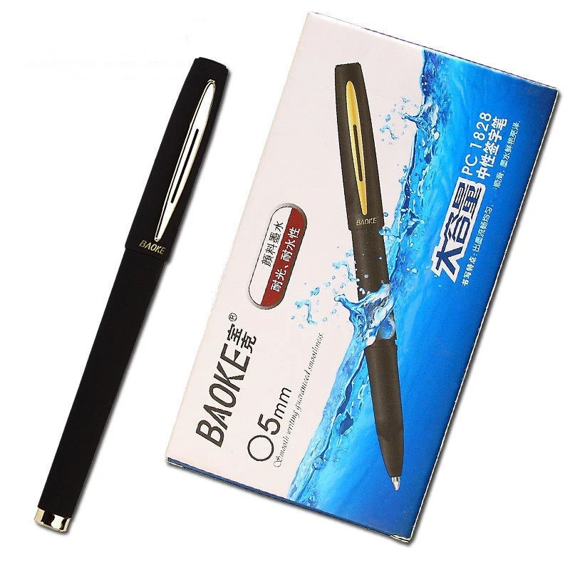 

1Pc Baoke Large Capacity Ink Gel Pens Black Blue Red Dark-blue 0.5mm 0.7mm 1.0mm Writing Gel Pens Stationery for School Office