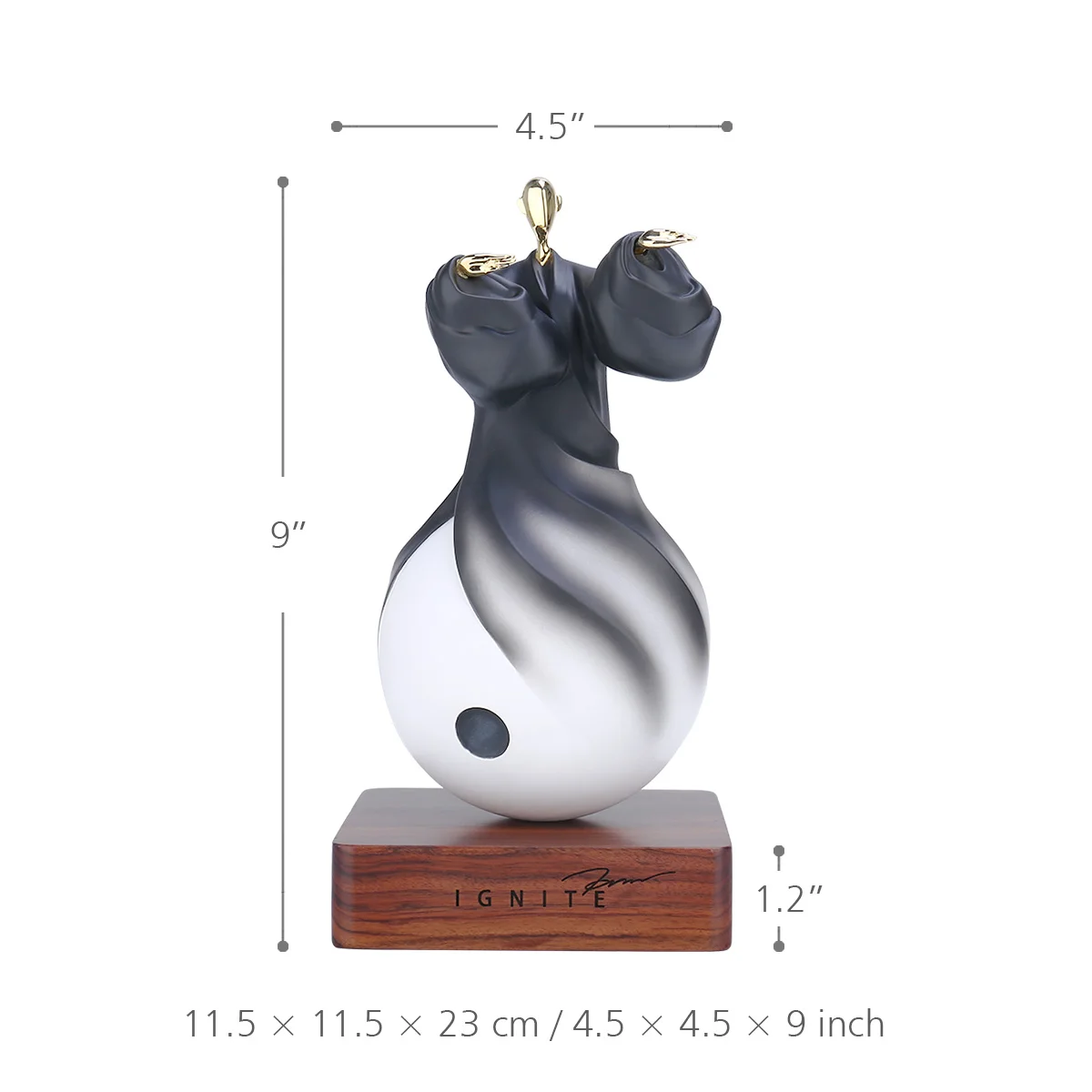 

Tooarts Tai Chi Tumbler Roly Poly Abstract Resin and Bronze Sculpture Traditional Culture Home Office Decor